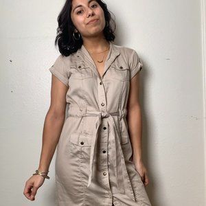 Banana Republic Explorer Button-down Dress Tan Size XS
